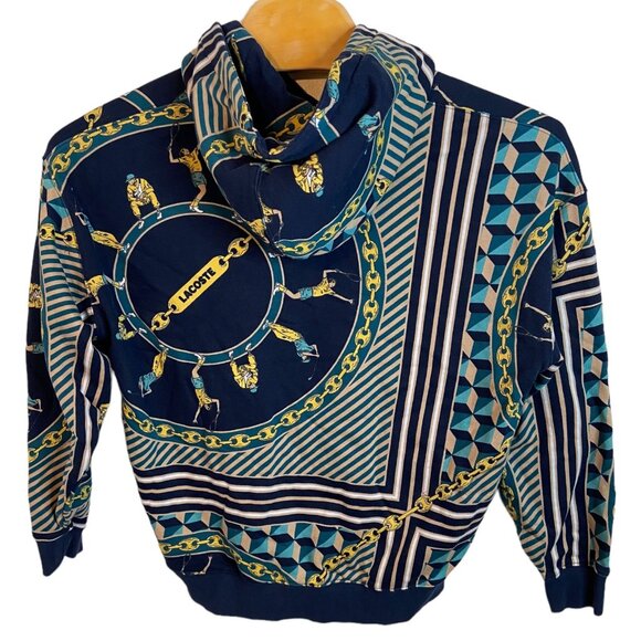 Lacoste XL Unisex LIVE Scarf-Print Sweatshirt Chain links golf print - Picture 4 of 13
